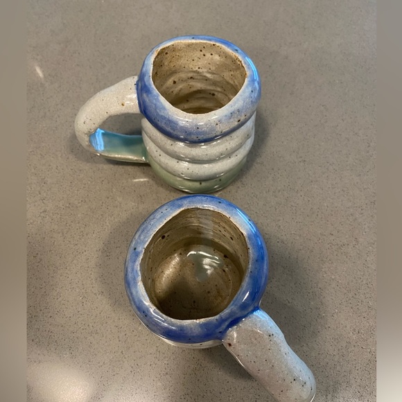 Unique Handmade Set of 2 Mini Mugs - Picture 4 of 7